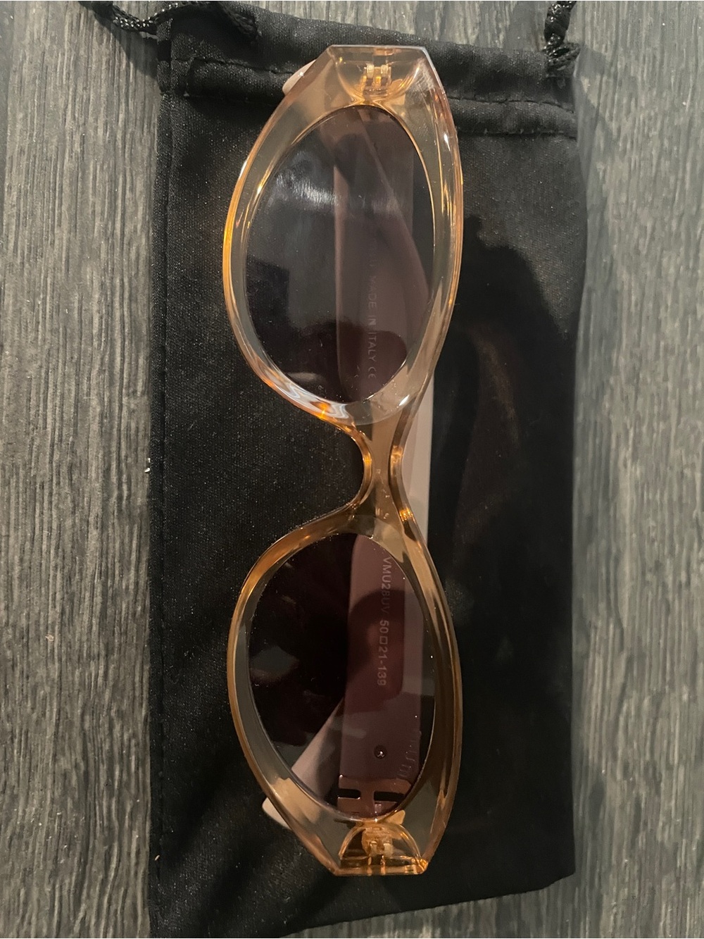 Miu Miu Transparent Mauve Oval Sunglasses